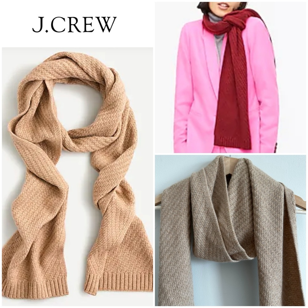 J. Crew Diagonal Rib Cashmere Scarf